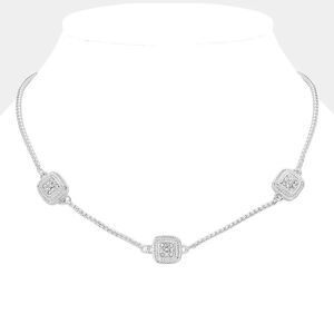 NWT MX Signature Gold Plated choker with CZ pendants